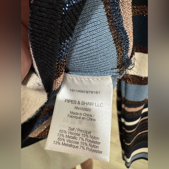 Brand new Veronica Beard Palmas Striped Metallic Sweater - Picture 4 of 4